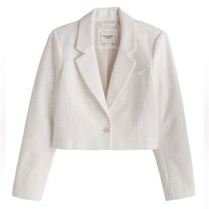 NWT Abercrombie & Fitch cropped white blazer xl